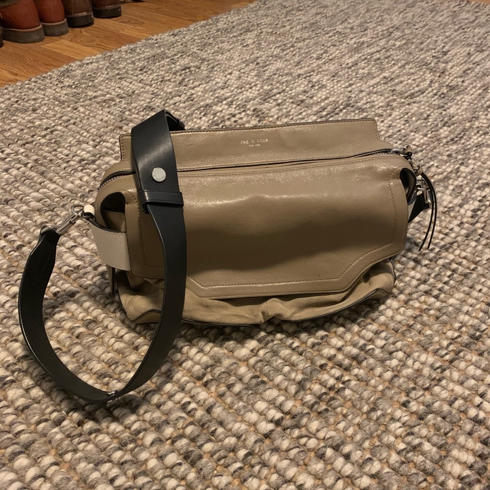 Rag & Bone Small Pilot Stone Leather Satchel